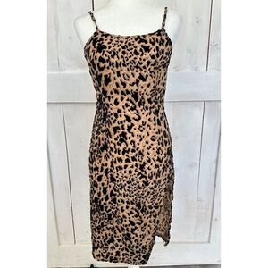 Jagger & Stone The Lindsay Midi‎ Dress Animal Print NWT Size 4 Brown Black $130